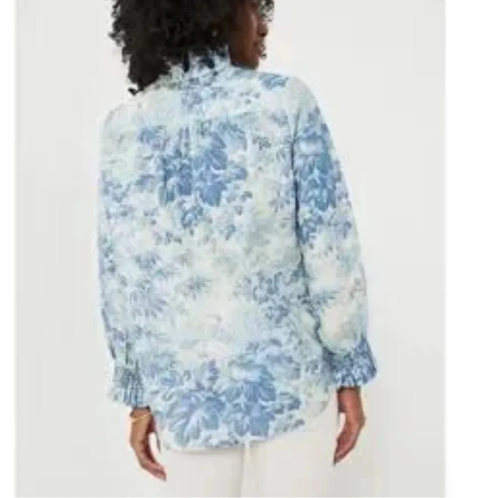 Tuckernuck Misty Blue Toile Tegan Popover - Picture 2 of 6